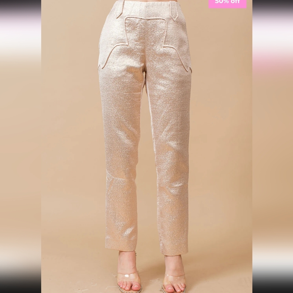 NWT Blue B. Collection Metallic Straight Leg Pant Size Medium